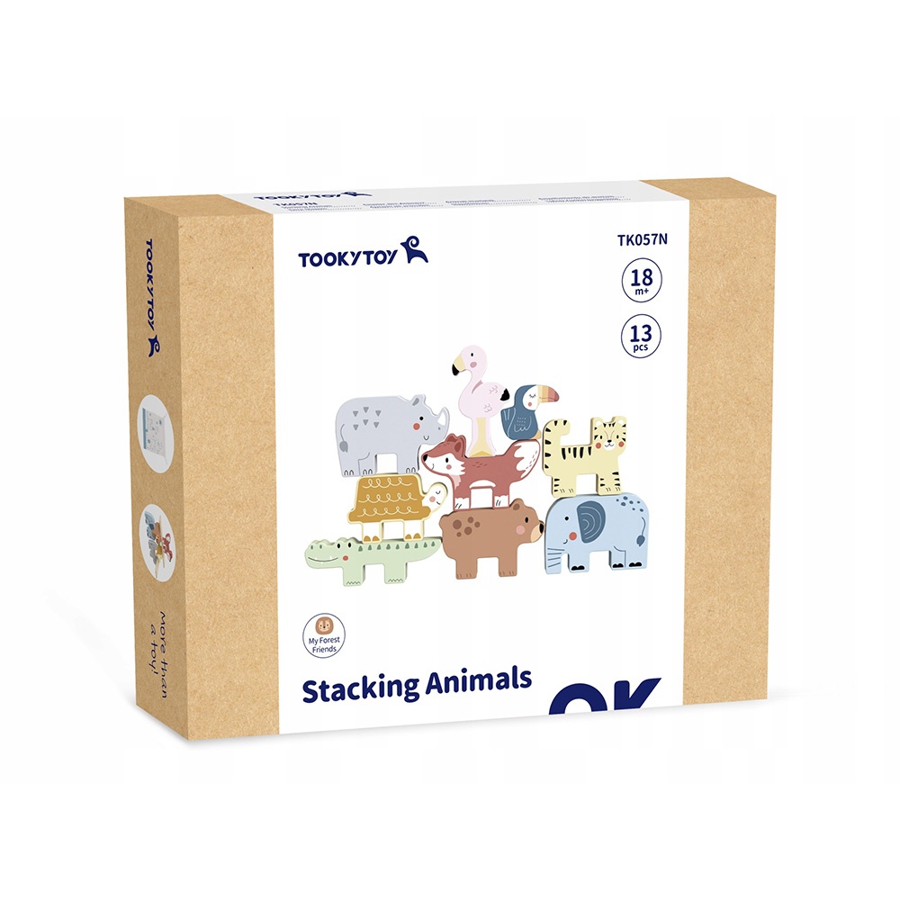 TookyToy - Wooden Stacking Animals Activity Toy