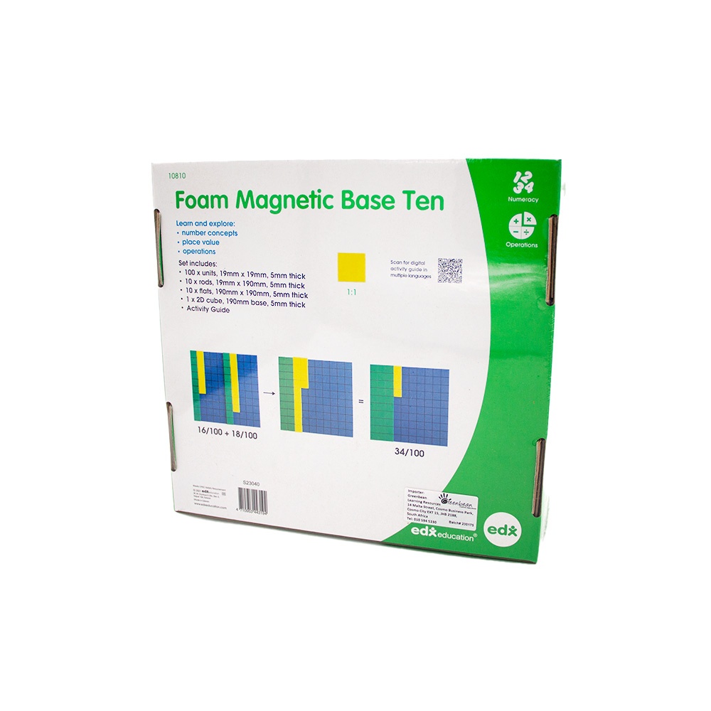 EDX Education - Magnetic Base Ten Blocks - Demo Set for Whiteboard - 121pcs
