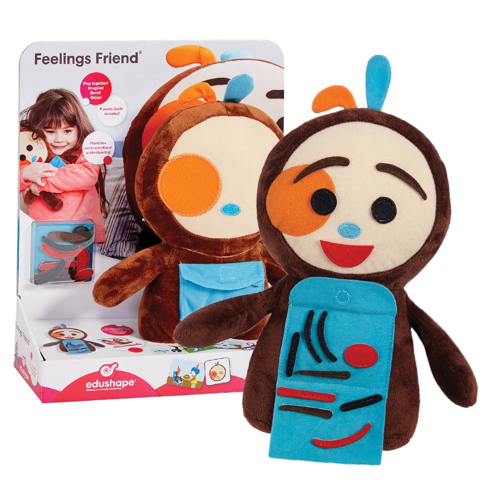 edushape - Feelings Friend - Emotional Expression Plush Toy with Changeable Faces