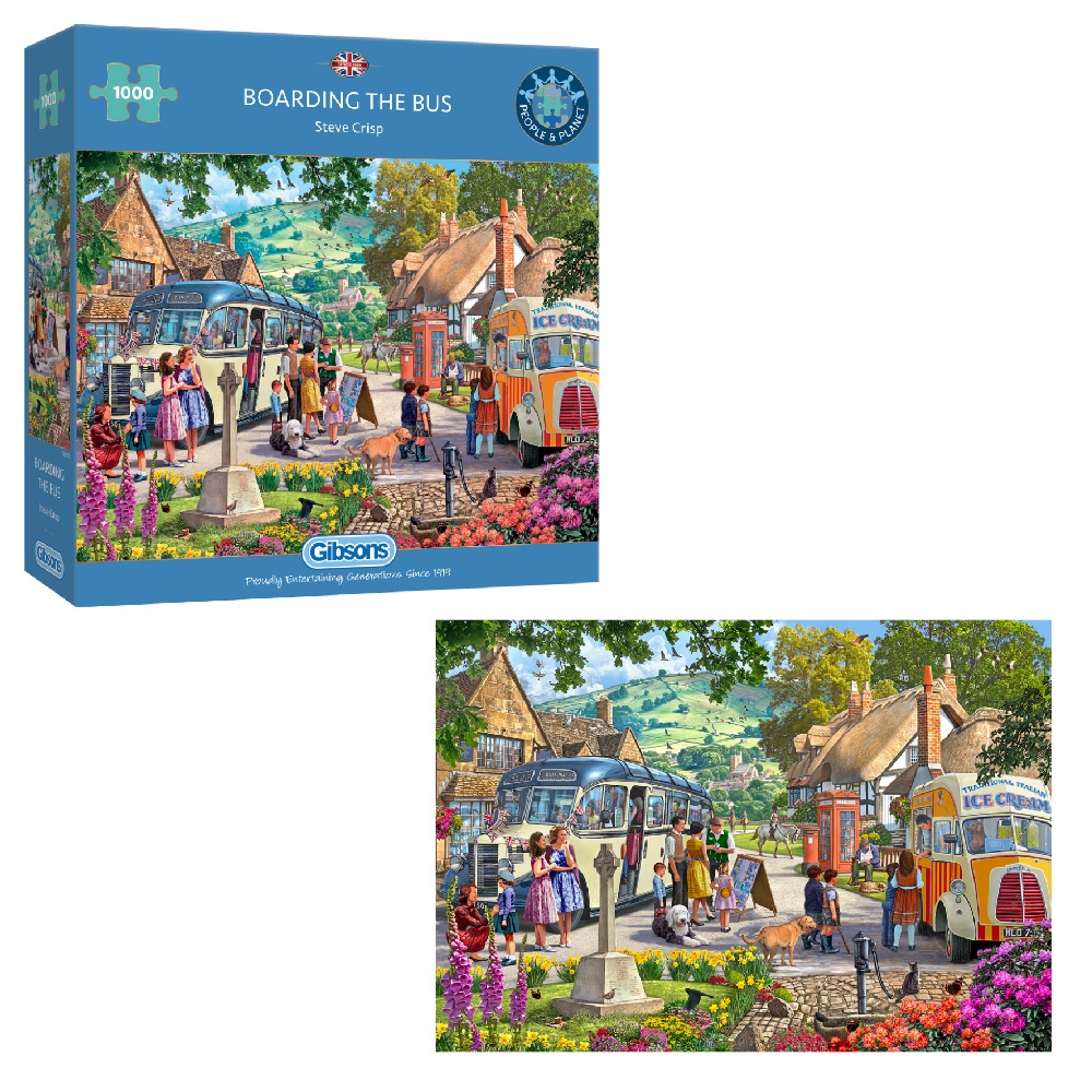 Gibsons - Boarding the Bus - 1000 Piece Jigsaw Puzzle