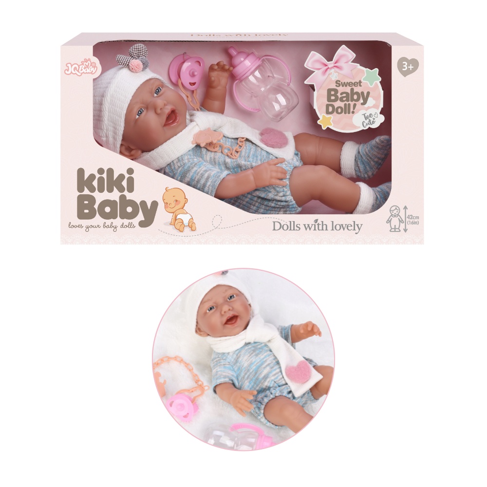 Baby Doll with Vinyl Body, Clothing, Pacifier & Bottle - 40cm