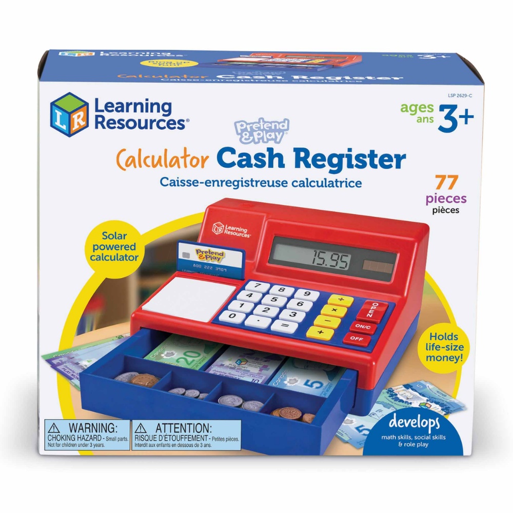 Learning Resources - Pretend & Play® Calculator Cash Register with Euro Currency