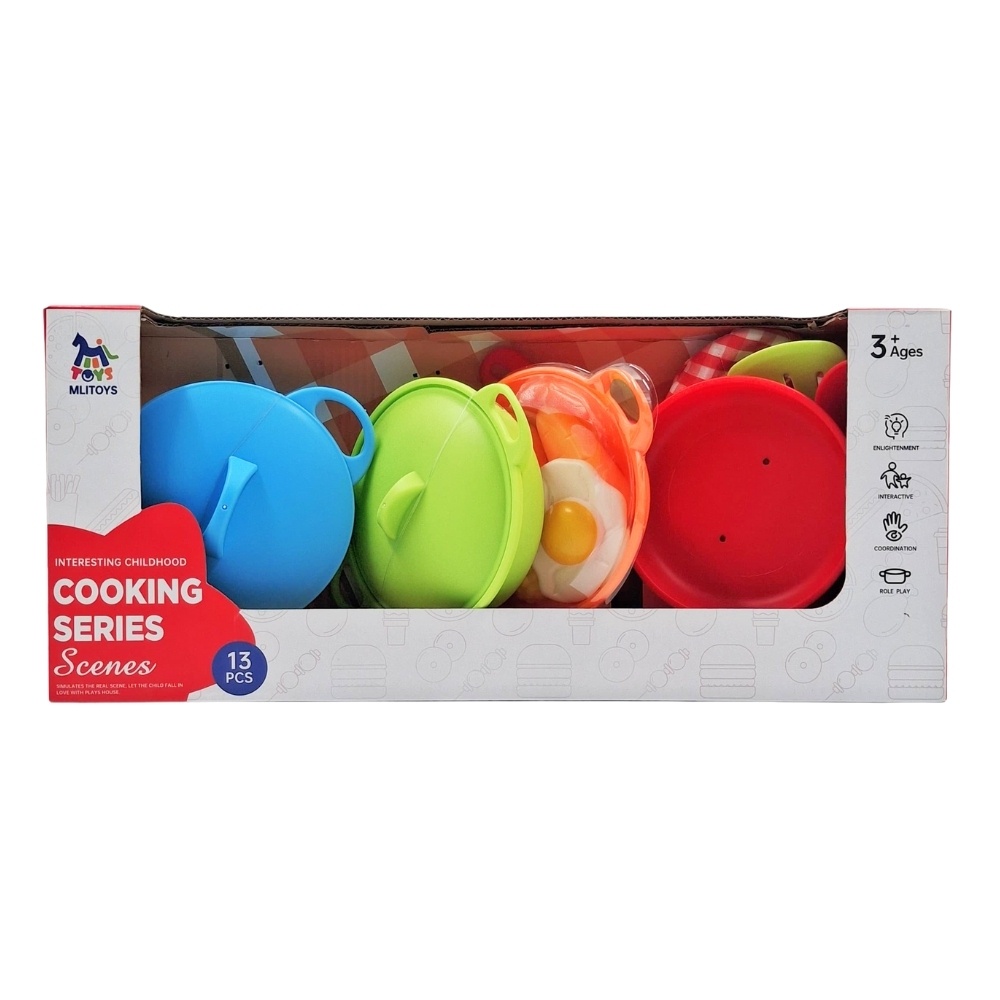 Mingli Toys - Pretend & Play - Pots & Pans Cooking Set - Eco-friendly - 12 Pieces