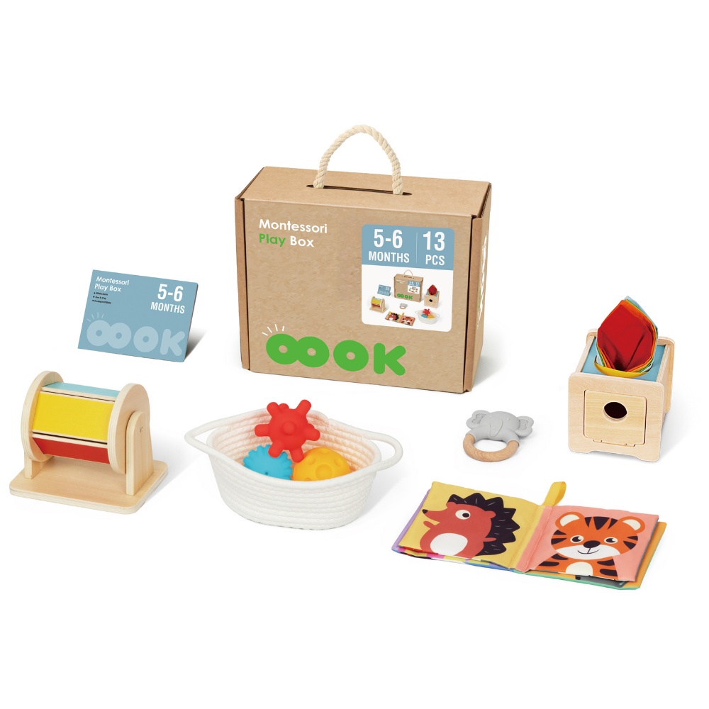 TookyToy - Montessori Activity Box Baby Playset - 5-6 Months