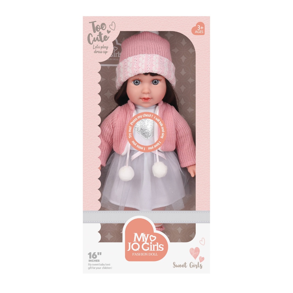 Fashion Doll with Sound - Esther - Dress, Beanie & Shoes - 40cm