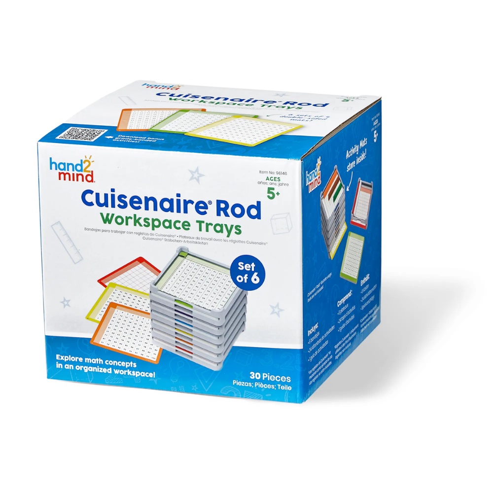 Hand2Mind - Cuisenaire® Rod Workspace Trays - Maths Manipulative 6pcs