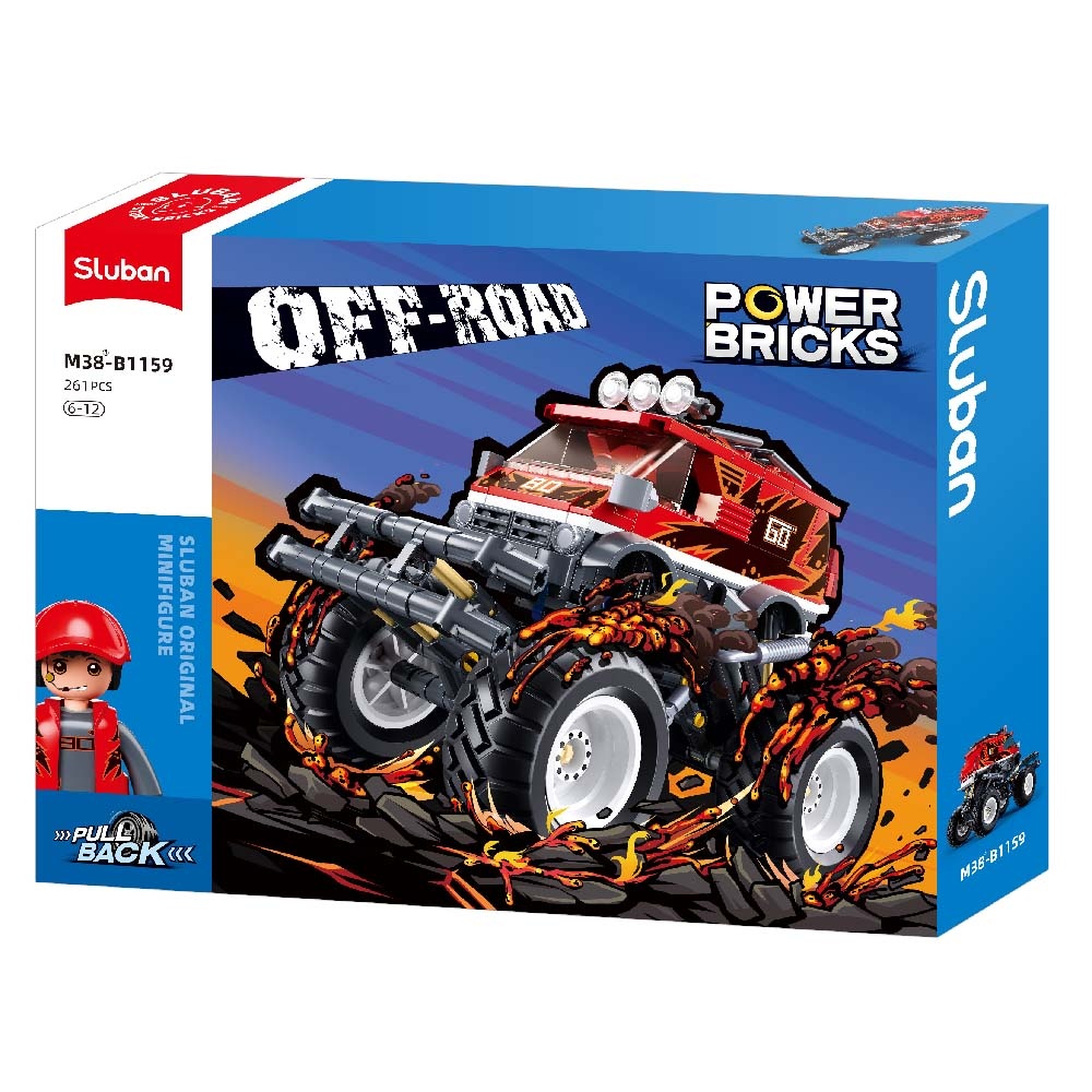 Sluban Building Set: Pull Back PowerBricks - Off Road Vehicle - 261pcs