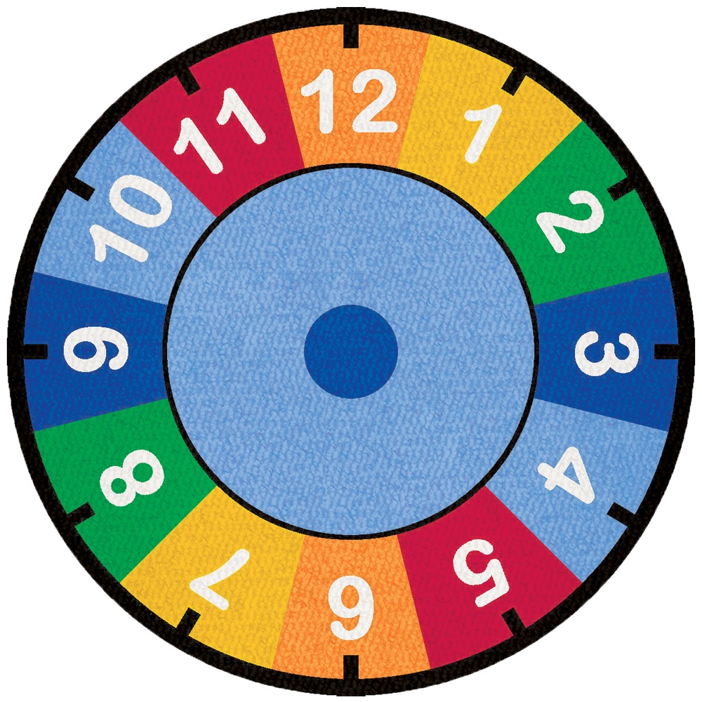 Learning Classroom Carpets - Clock - Round - 200 cm