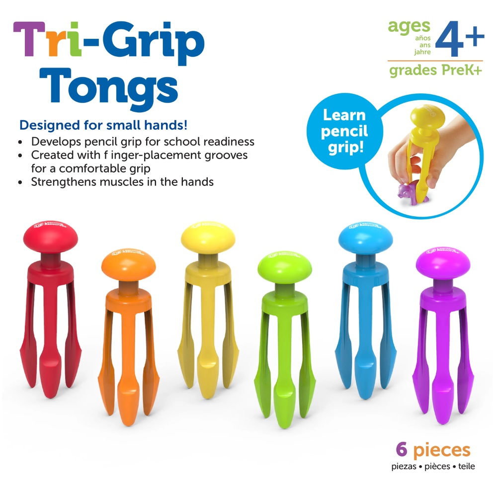 Learning Resources - Tri-Grip Tongs - Fine Motor & Sensory Play Tool