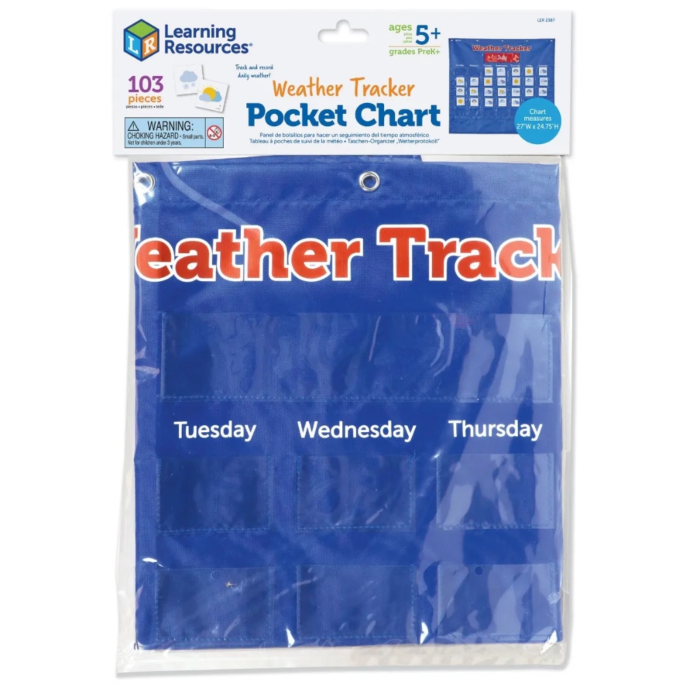 Learning Resources - Weather Tracker Calendar Pocket Chart - Classroom Science Tool