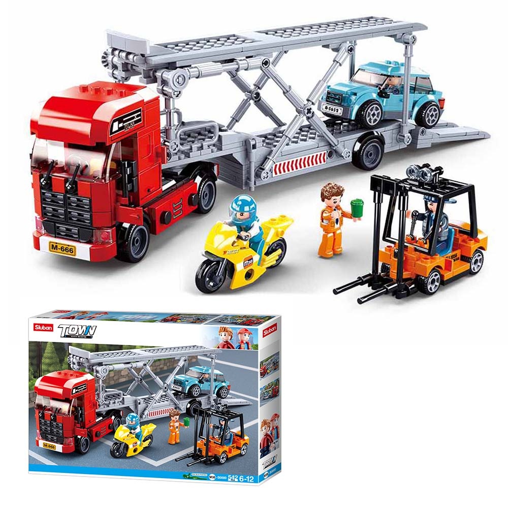 Sluban Building Set: Town - Car Transporter - 542pcs