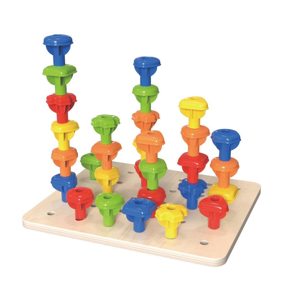 TookyToy - Stacking Pegs & Threading Activity Set