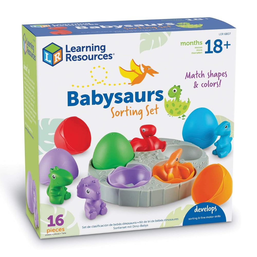 Learning Resources - Babysaurs Dinosaur Set: Counting Colour Sorting Toy for Toddlers