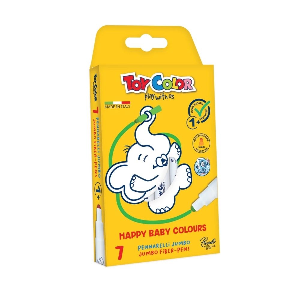Toy Color - Happy Baby Jumbo Markers - 1+ Years - 7 Colours - 7pcs