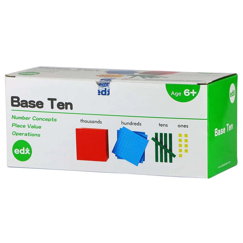 EDX Education - Four Colour Base Ten Blocks - Maths Manipulatives - 161pcs Box