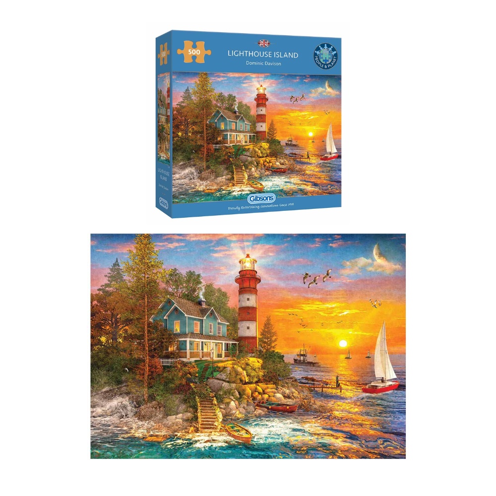 Gibsons - Lighthouse Island - 500 Piece Jigsaw Puzzle