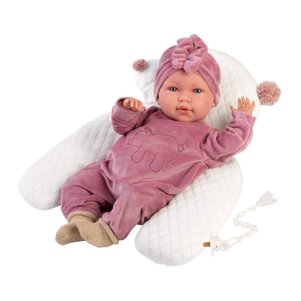 Llorens - Baby Girl Doll with Crying Mechanism, Outfit & Cushion: Mimi - 42cm