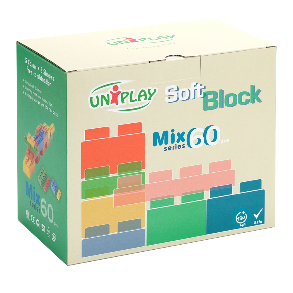 Greenbean - Jumbo Soft Blocks - Mixed - 60pcs - Box -**