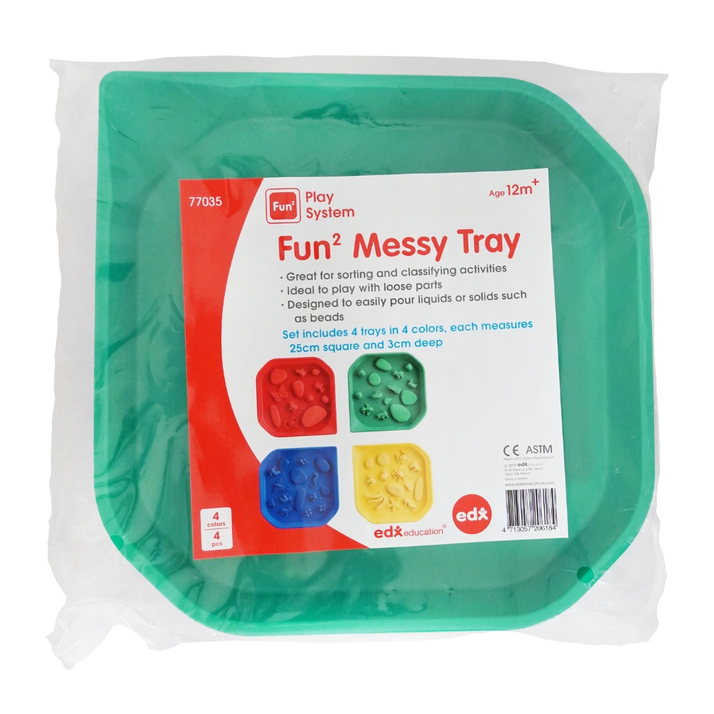 EDX Education - Fun2 Messy Tray - Activity Play Trays - 4 Colours - 4pcs