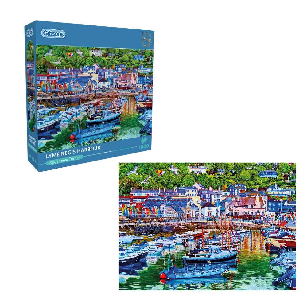 Gibsons - Lyme Regis Harbour - 1000 Piece Jigsaw Puzzle