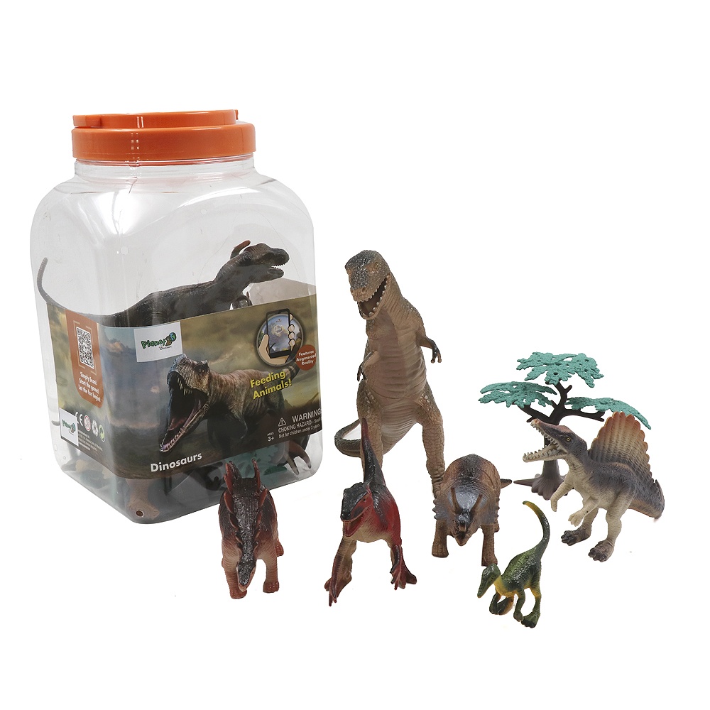 Greenbean - Dinosaur Playset Bucket - 40 Pieces Figures & Accessories for Kids Ages 3+