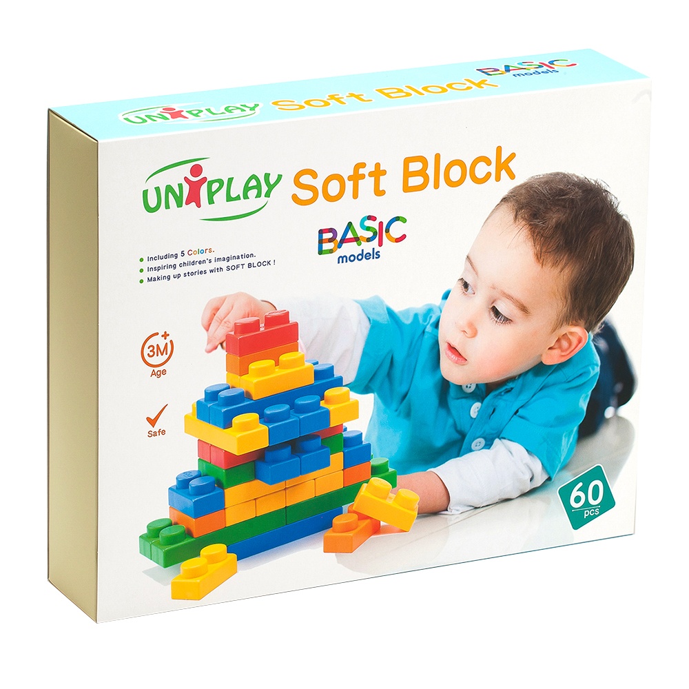 Greenbean - Jumbo Soft Blocks - Basic - 60pcs - Box -**
