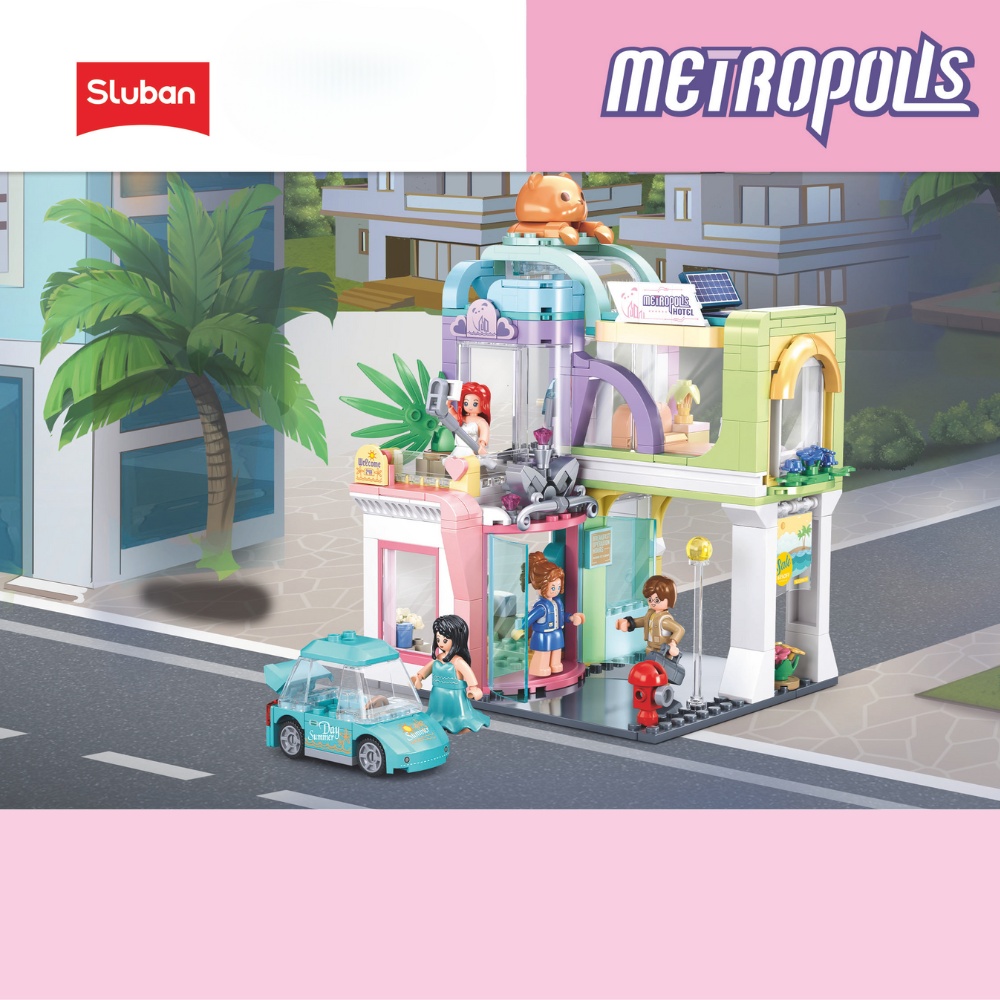 Sluban Building Set: Metropolis - D.C Crowne Hotel - 435 Pieces