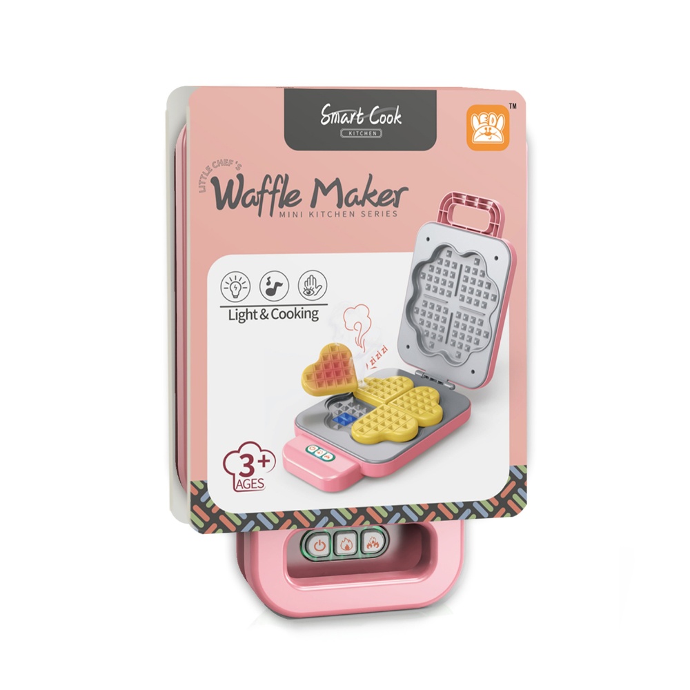 Pretend & Play Waffle Maker Set with Colour Changing Waffles - Pink