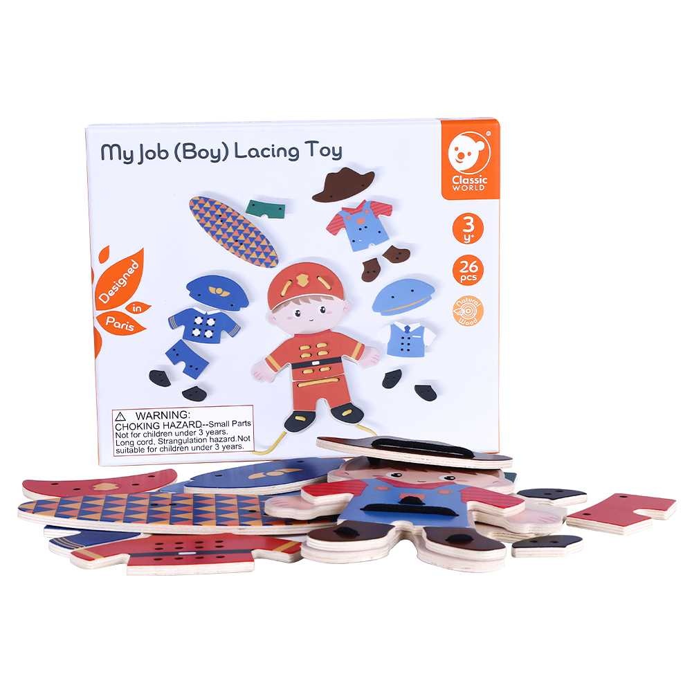 Classic World - 'My Job' Lacing Activity Set: Boy