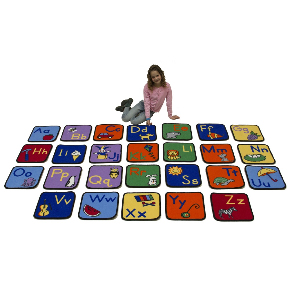 Learning Classroom Carpets - Alphabet - Seating Squares - 36 x 36 cm 26pcs