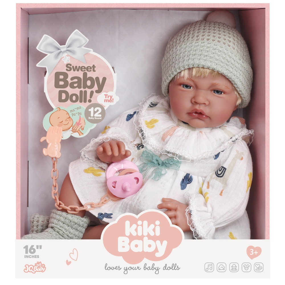 Baby Doll with 12 Sounds - Soft Cotton Body - 40cm