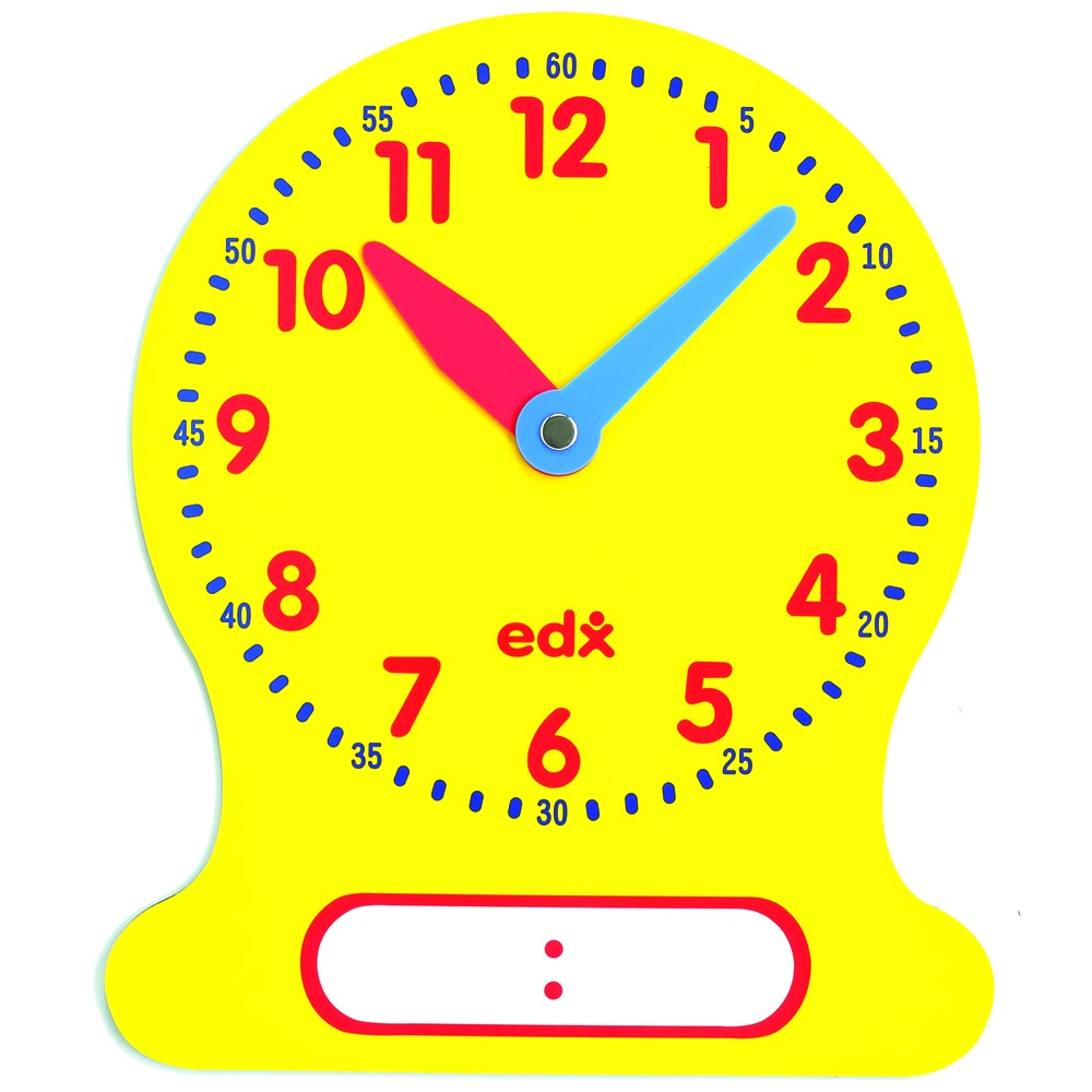 EDX Education - Clock Write & Wipe - Demo - 12Hr Magnetic - 1pcs