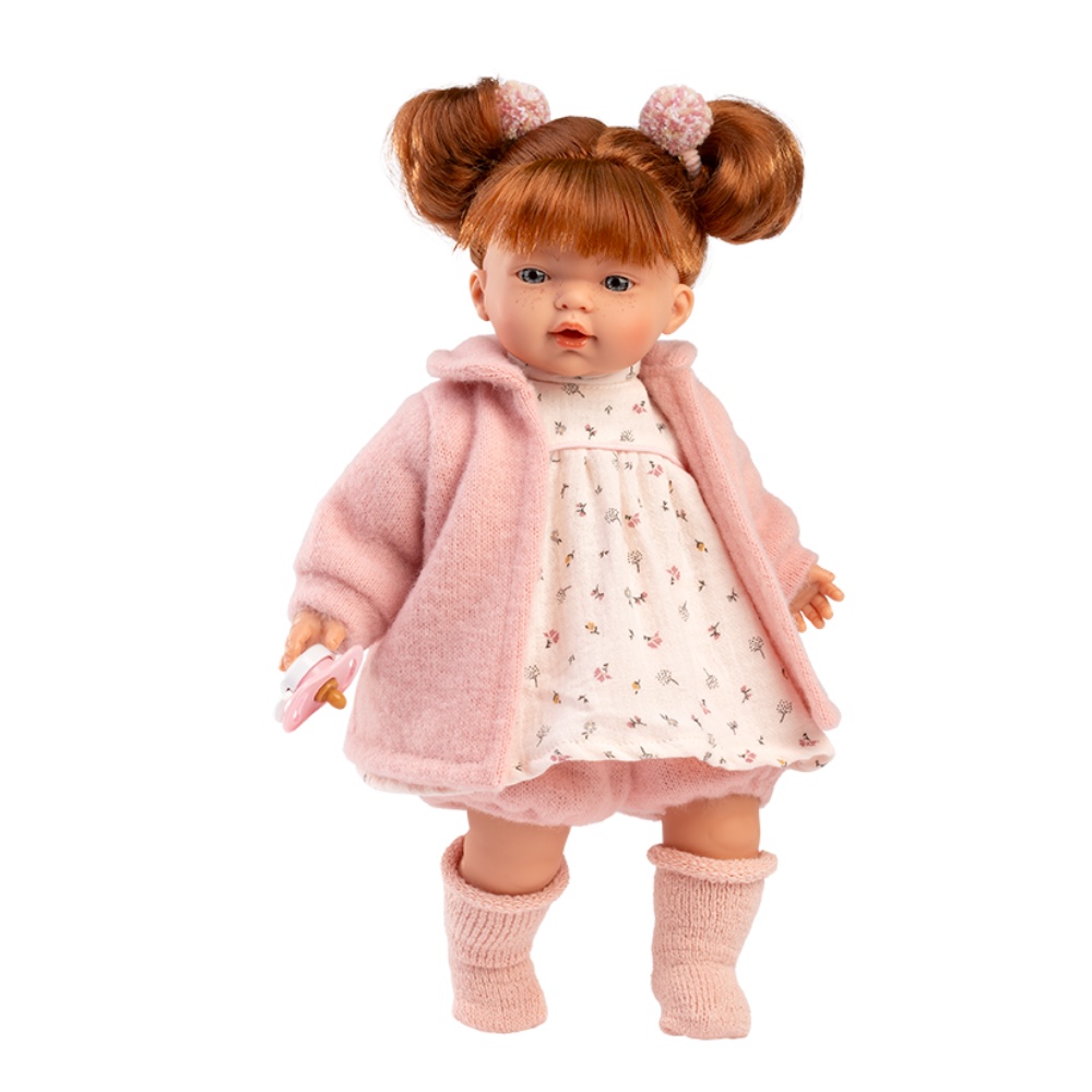 Llorens - Baby Girl Doll with Crying Mechanism, Pink Clothing & Accessories: Lea - 33cm
