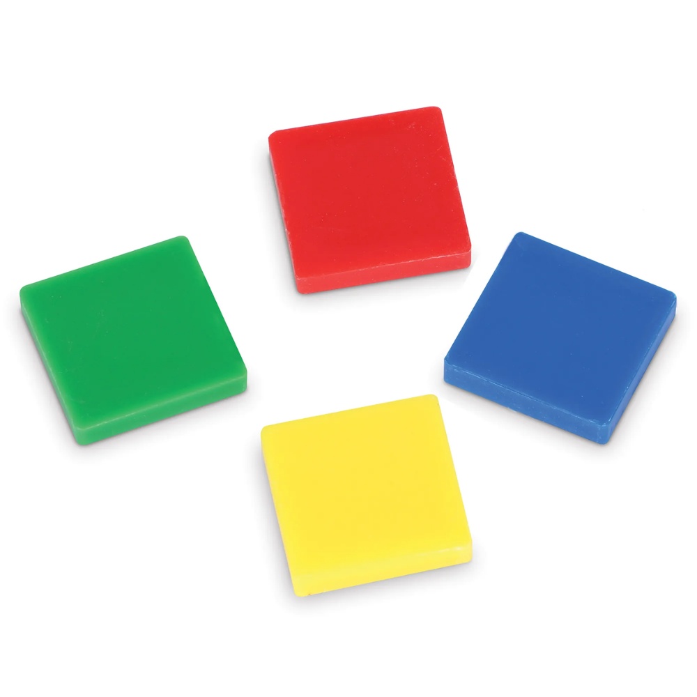 EDX Education - Colour Tiles - Plastic 4 Colours 25mm - 400pcs - Polybag