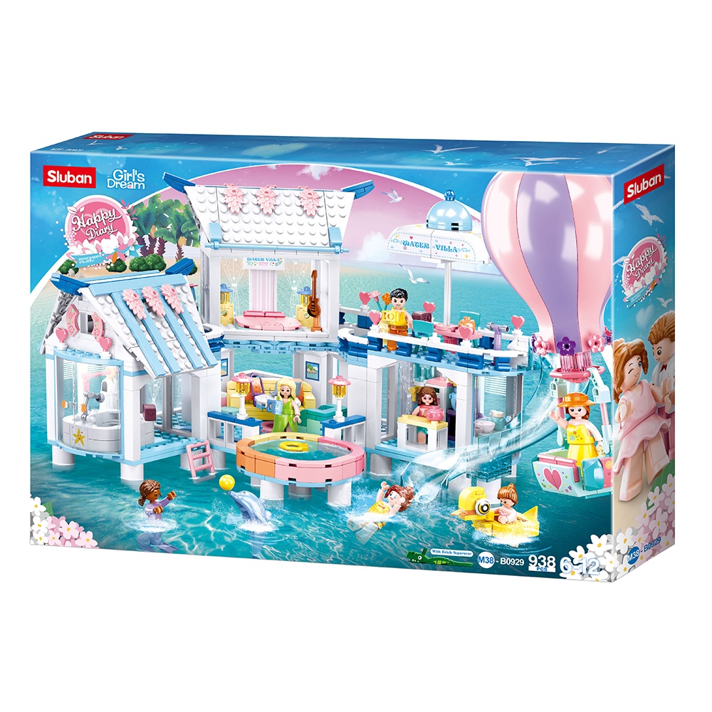 Sluban Building Set: Sea View - Pool Villa - 938pcs