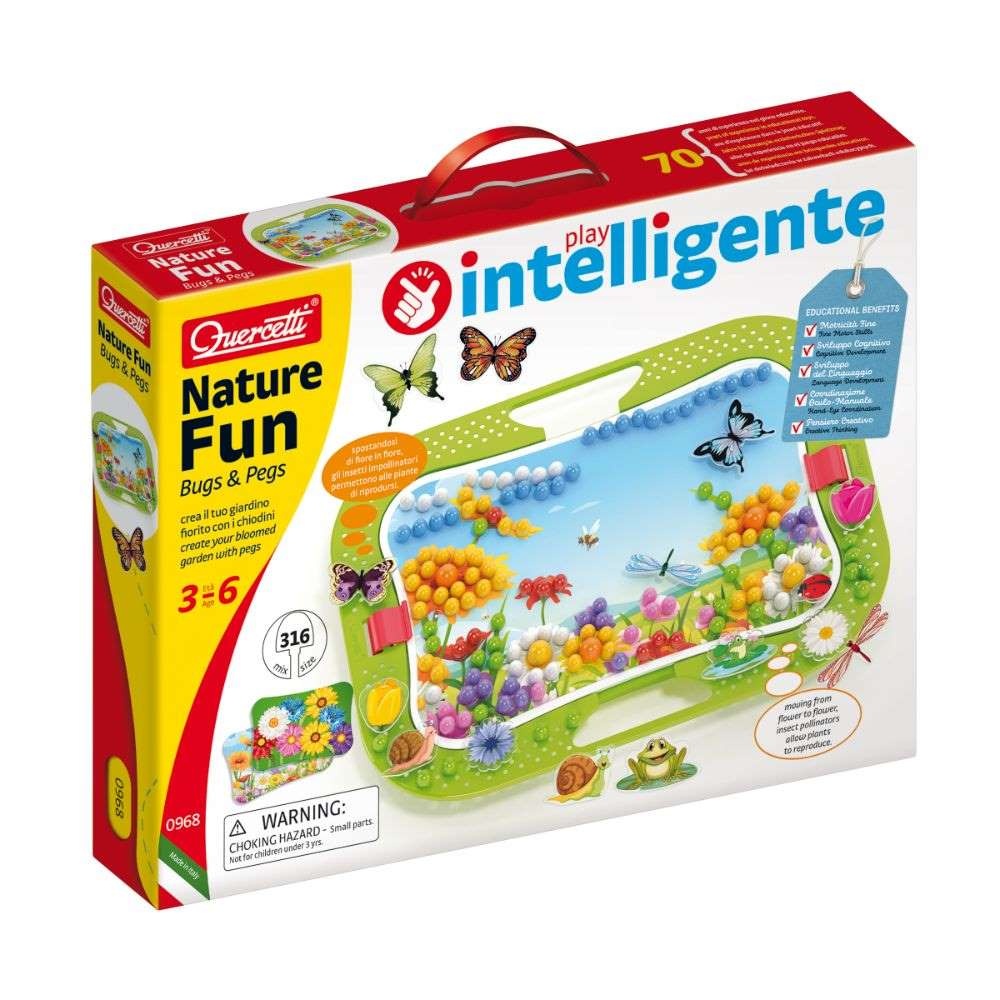 Quercetti - Fun Bugs & Pegs - Insect-Themed Peg Board Activity for Toddlers