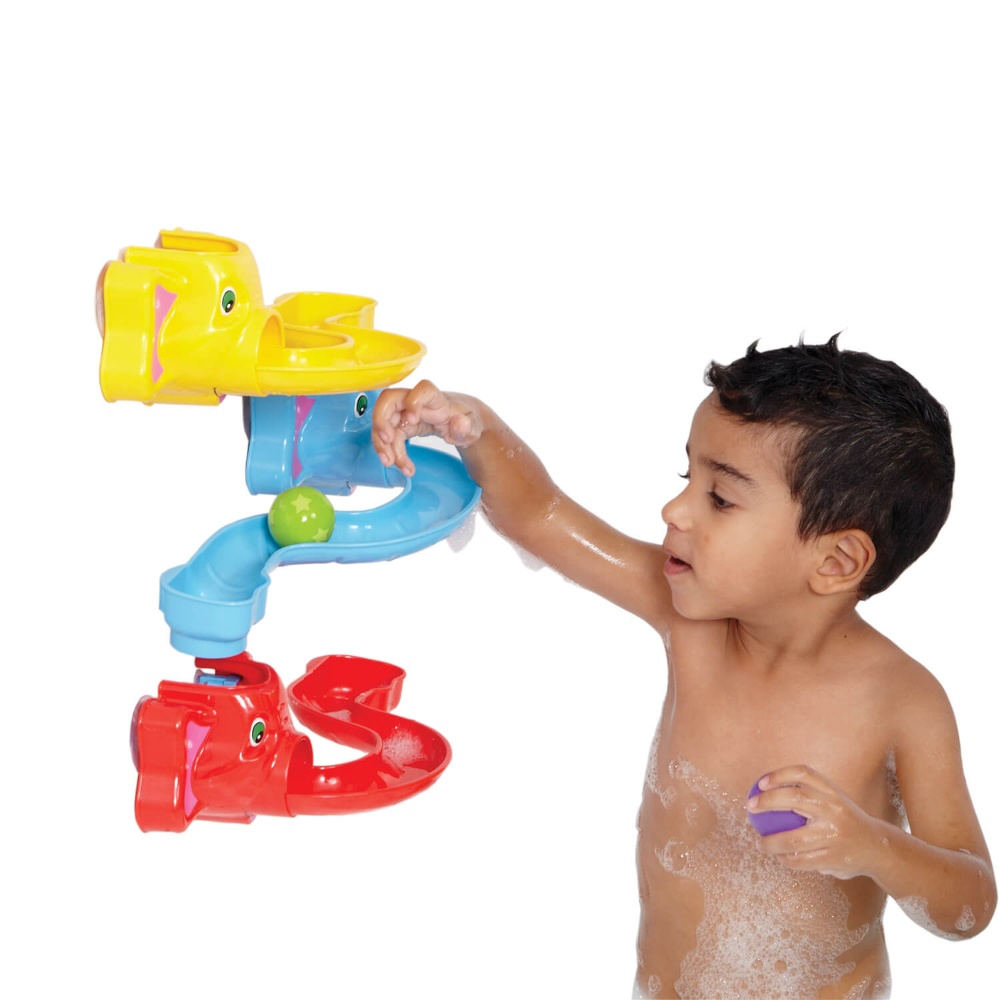 edushape - Rolliphant Elephant Ball Run - Bath Toy with Suction Cups for Toddlers
