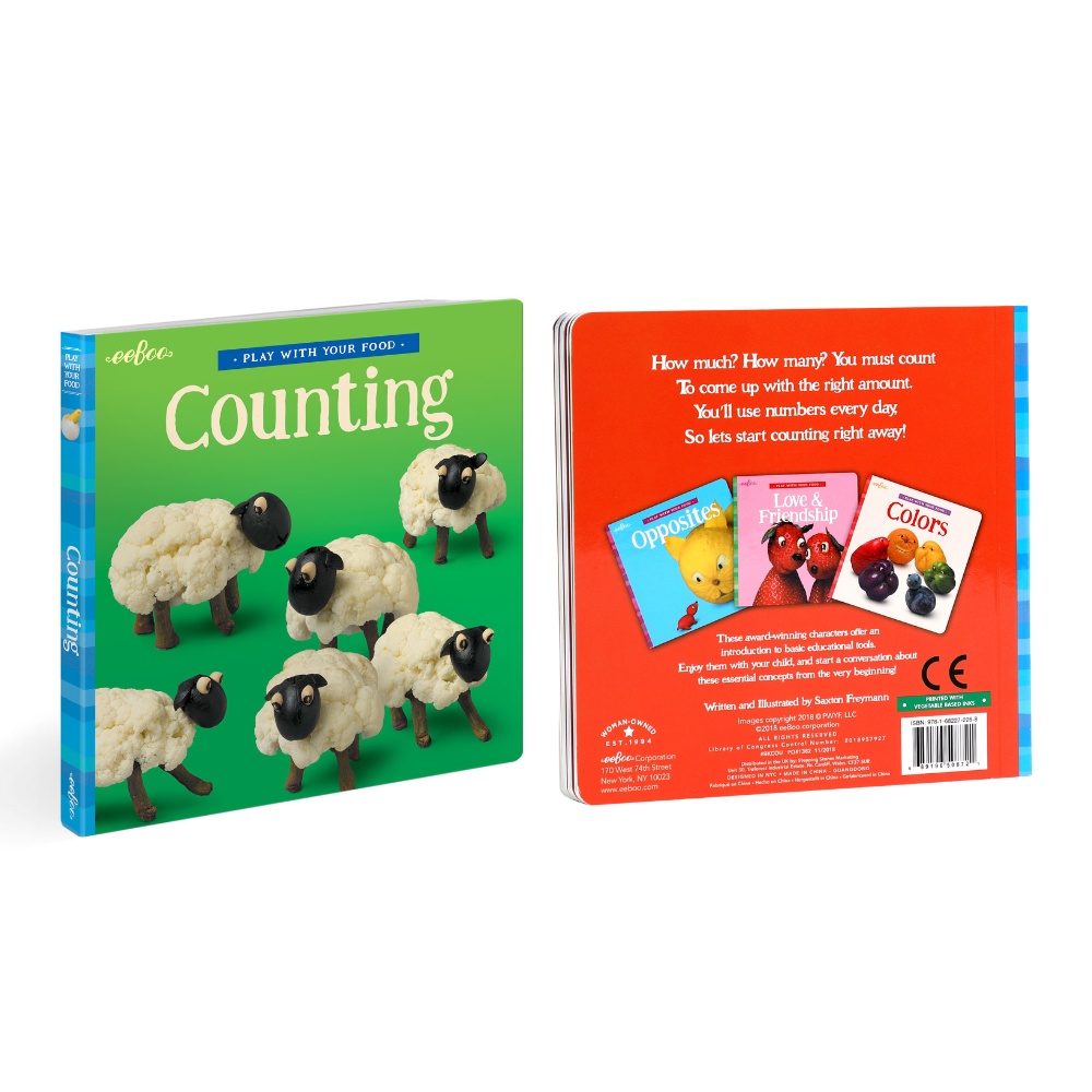 eeBoo - Play With Your Food Board Book - Counting - Early Learning Picture Book