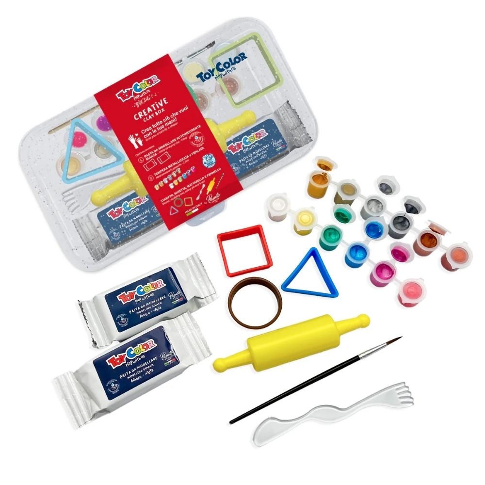 Toy Color - Creative Clay Box - Modelling Dough & Painting Kit with Tools & Molds