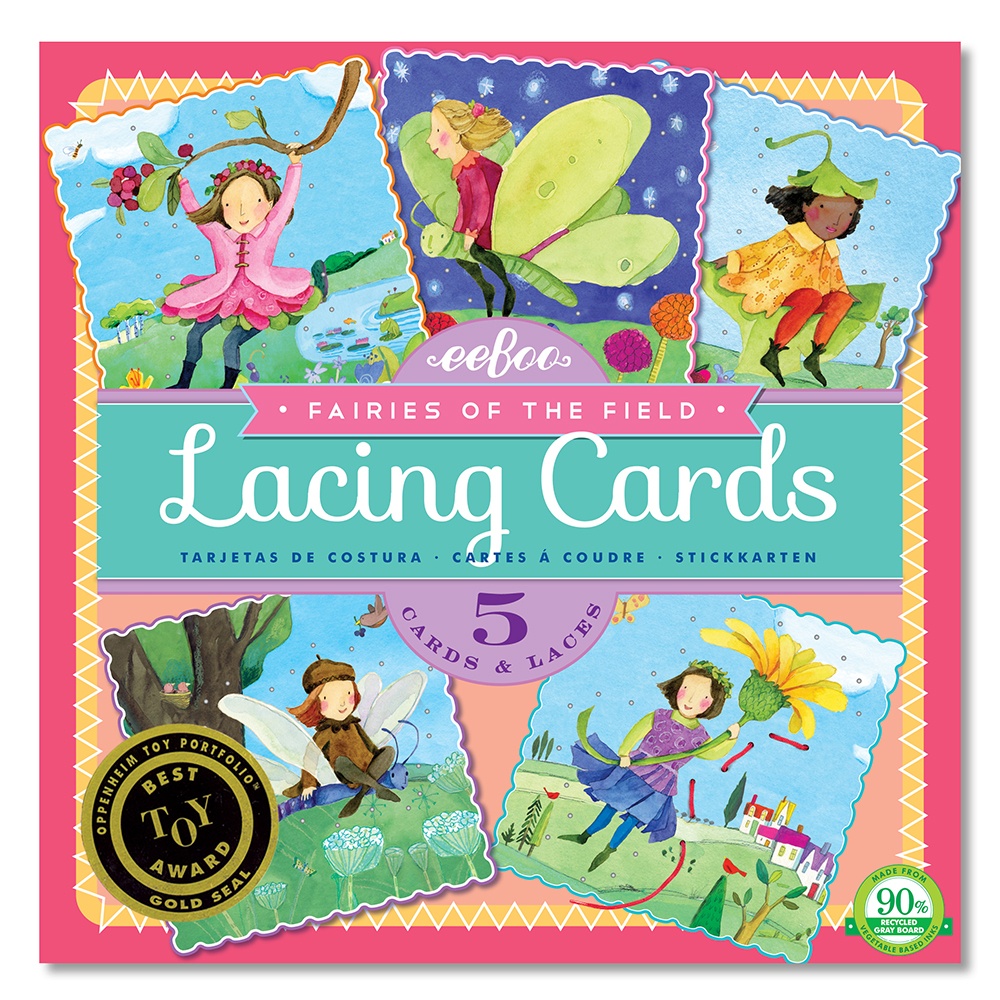 eeBoo - Fine Motor Lacing Activity Cards & Laces - Fairies of the Field -**