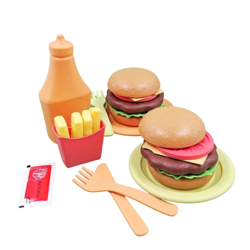 Mingli Toys - Pretend & Play Food - Hamburger Set - Eco-friendly - 25 Pieces