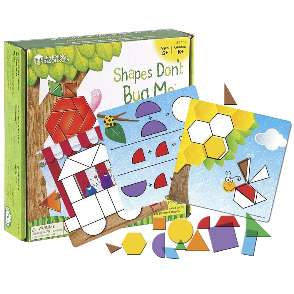Learning Resources - Shapes Don't Bug Me Activity Set: Learning Math Games for Kids