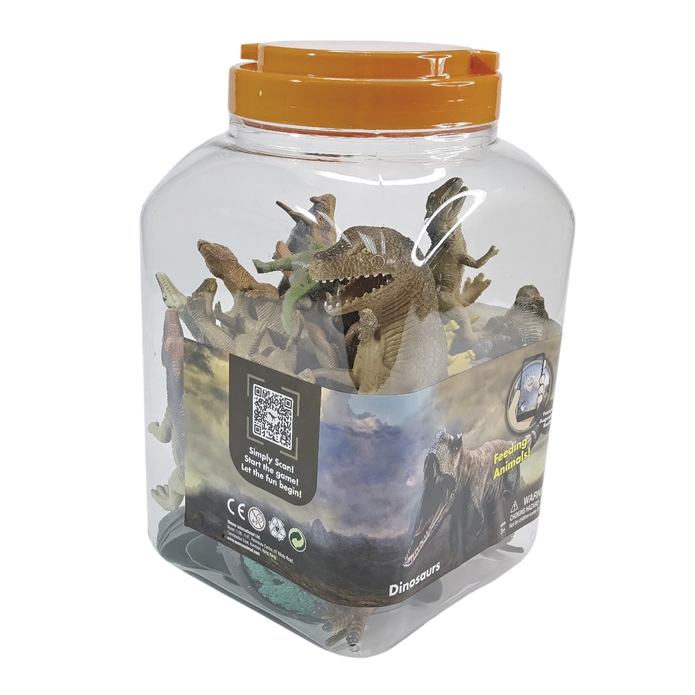 Greenbean - Dinosaur Playset Bucket - 40 Pieces Figures & Accessories for Kids Ages 3+