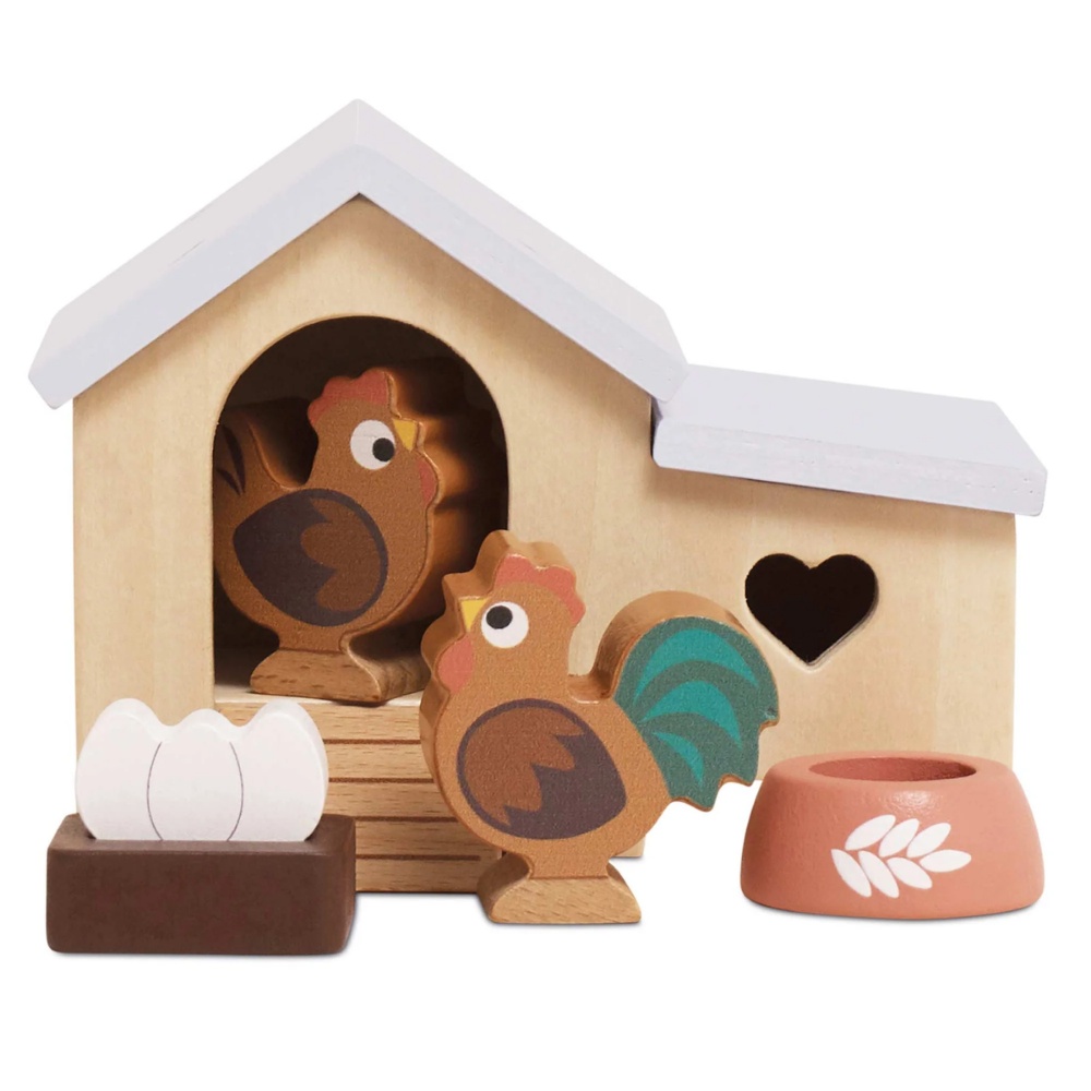 Le Toy Van - Dolls House Furniture: Chicken Coop Playset - 6pcs
