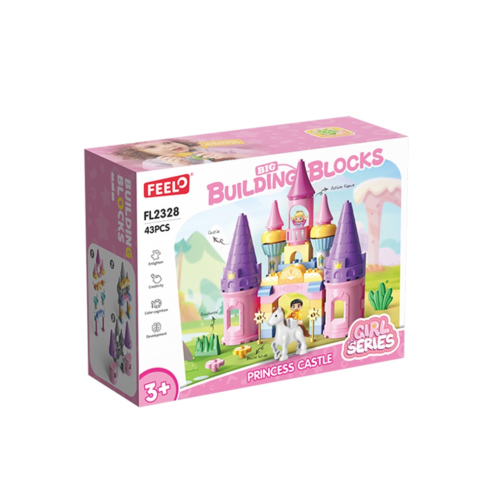 Feelo - Princess Castle - Large Building Block Set - 43 Pieces