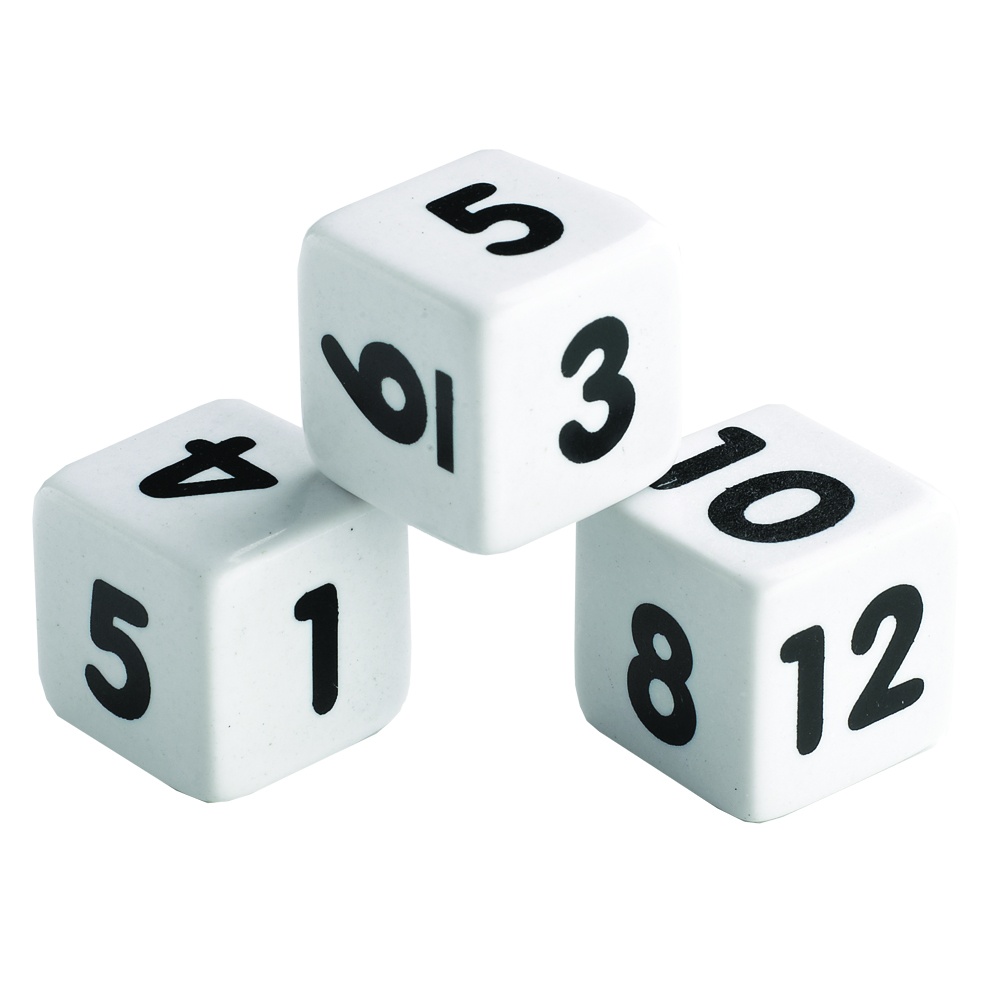 EDX Education - Dice - Number 1-12 - 18mm - 12pcs Polybag