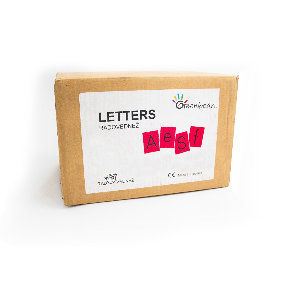 Greenbean - Wooden Letters, 52 Plates - Upper & Lowercase - Box