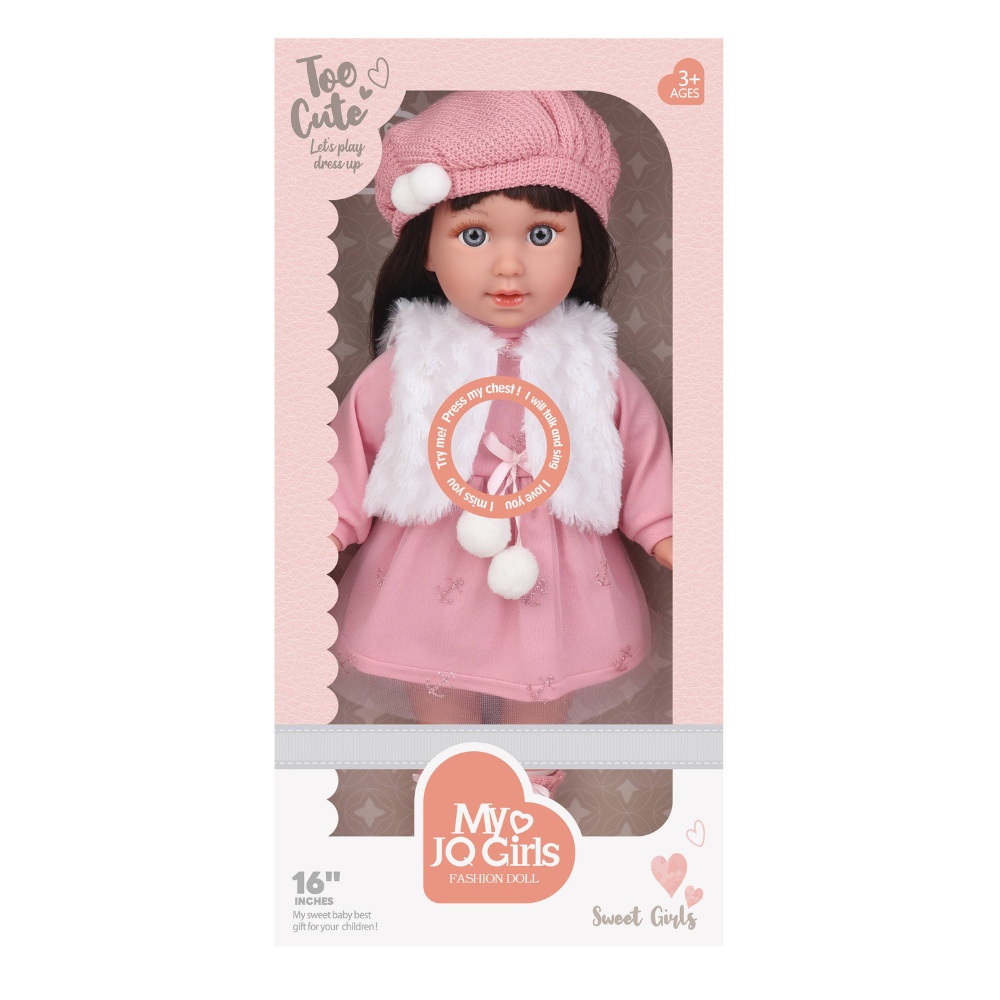 Fashion Doll with Sound - Nina - Dress, Beanie & Shoes - 40cm
