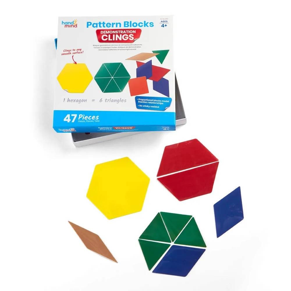 Hand2Mind - Pattern Block Demonstration Clings: 47 Pieces