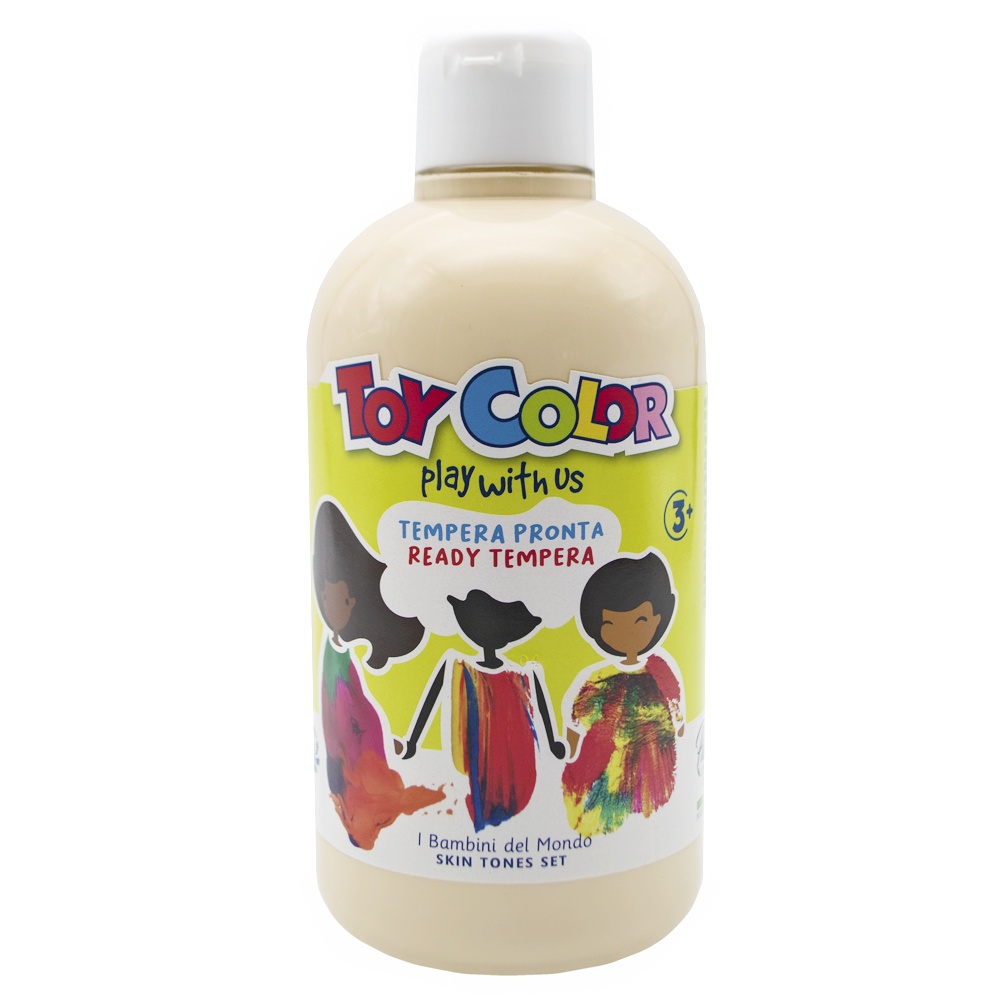 Toy Color - Superwashable Ready-Mix Tempera Paint for Kids - Skin Tone Shades - Bulk Pack 6 x 500ml
